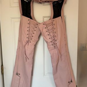BRAND NEW Harley Davidson bumble gum PINK CHAPS